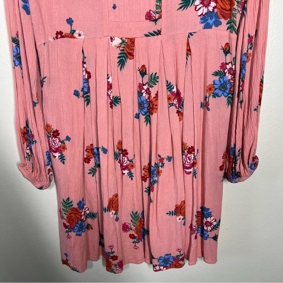 Matilda Jane Let’s Go Out Pink Floral Long Sleeve Flowy Dress Size Medium Rayon - Picture 3 of 8